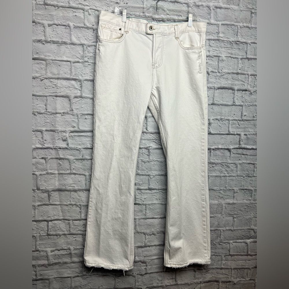 Levi's SilverTab White Distressed Denim Modern Boot Jeans men's 38/32